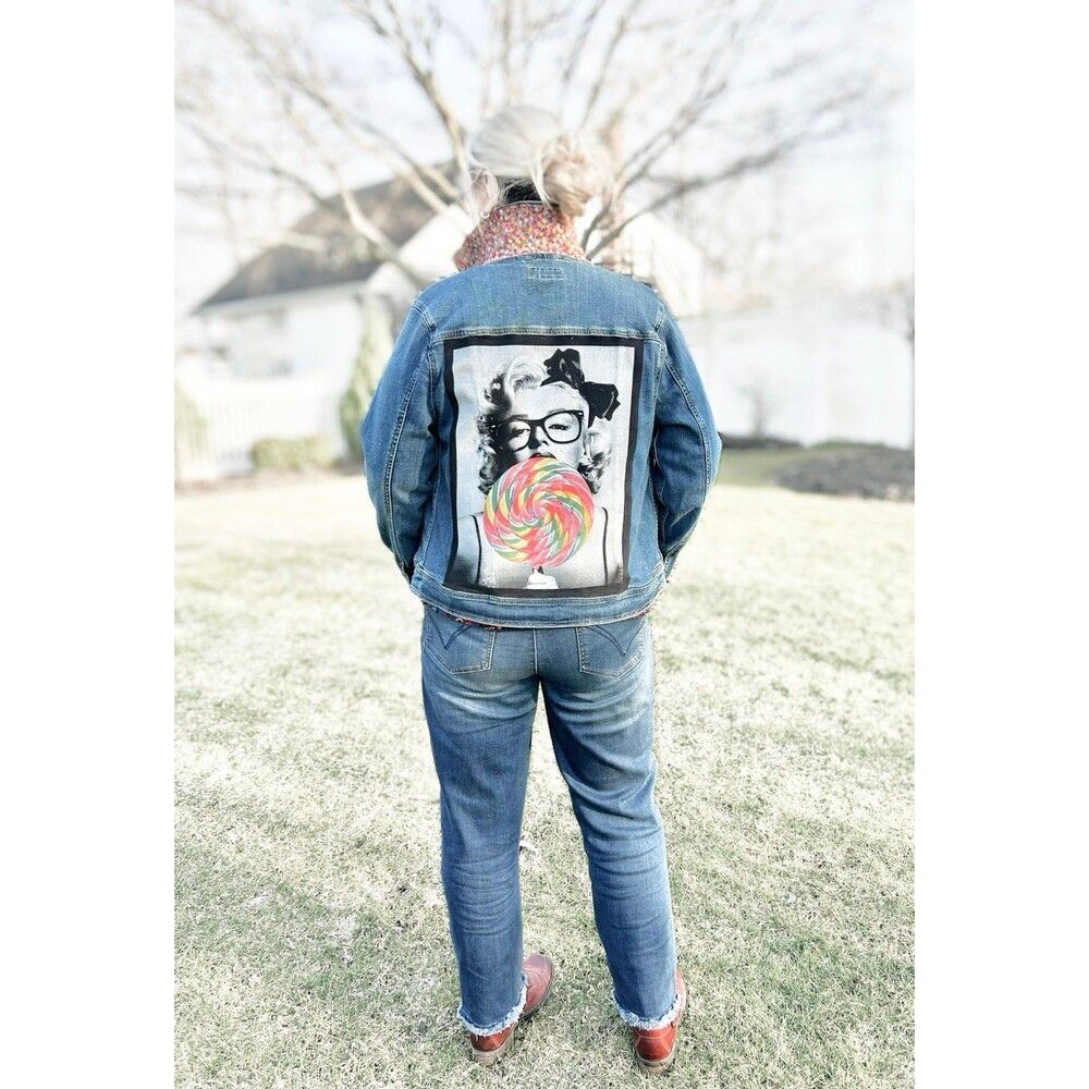 Handcrafted Upcycled Denim Jacket – One of a Kind Artwear Women XL